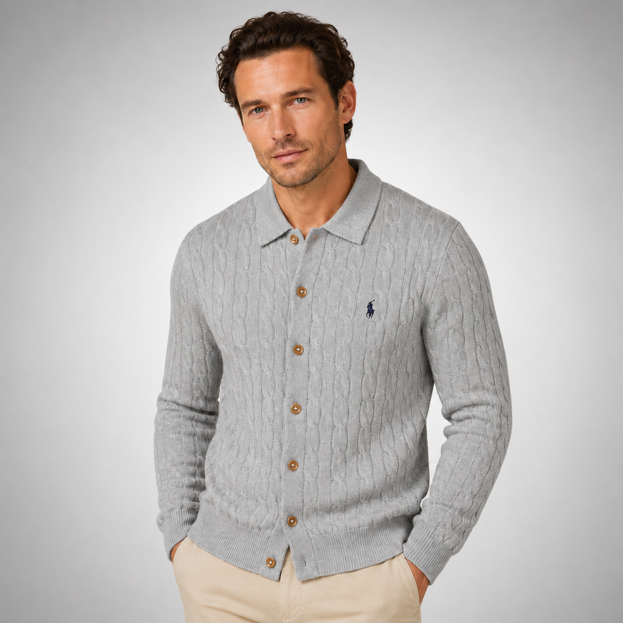 Polo Ralph Lauren Men’s Cable-Knit Cotton Cardigan