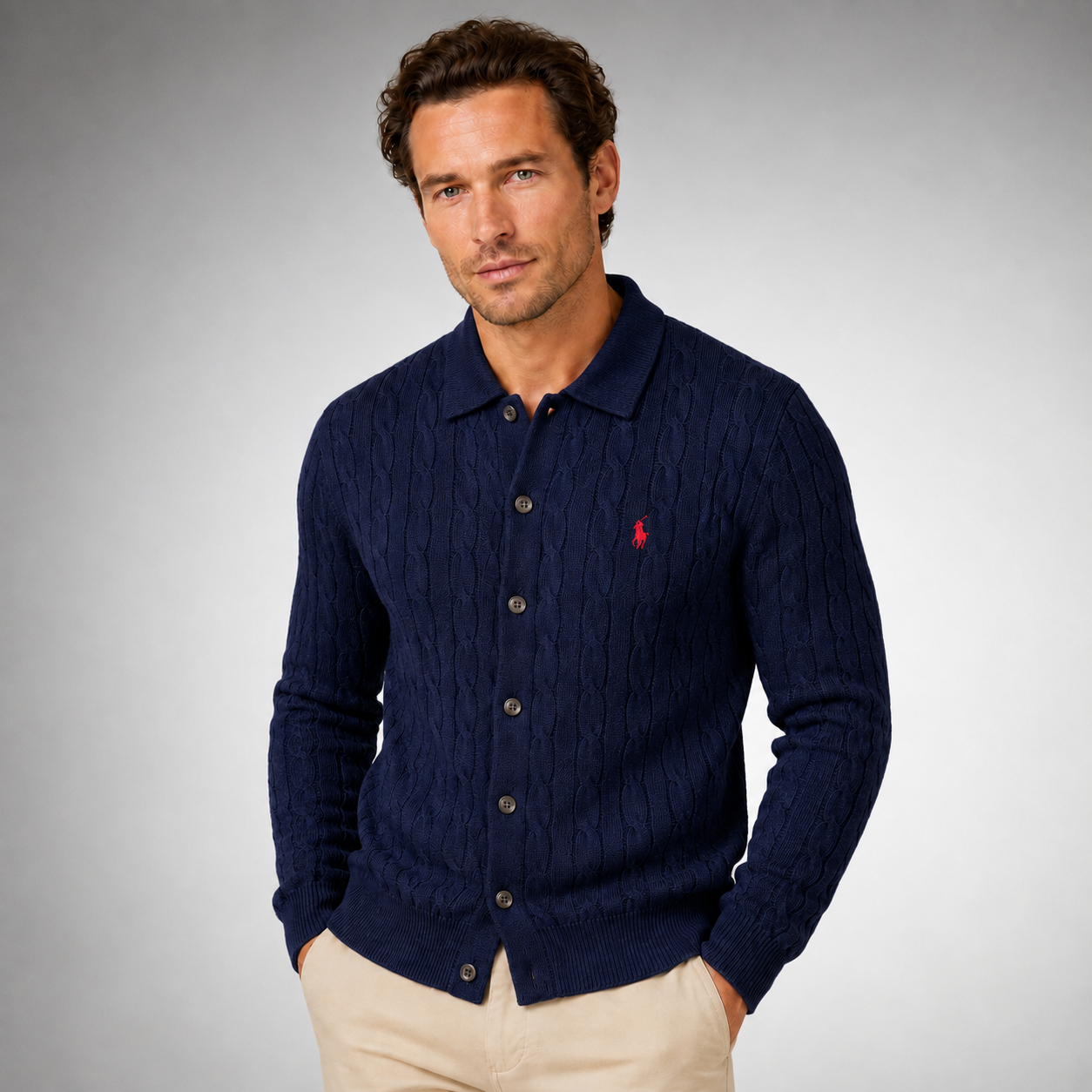 Polo Ralph Lauren Men’s Cable-Knit Cotton Cardigan