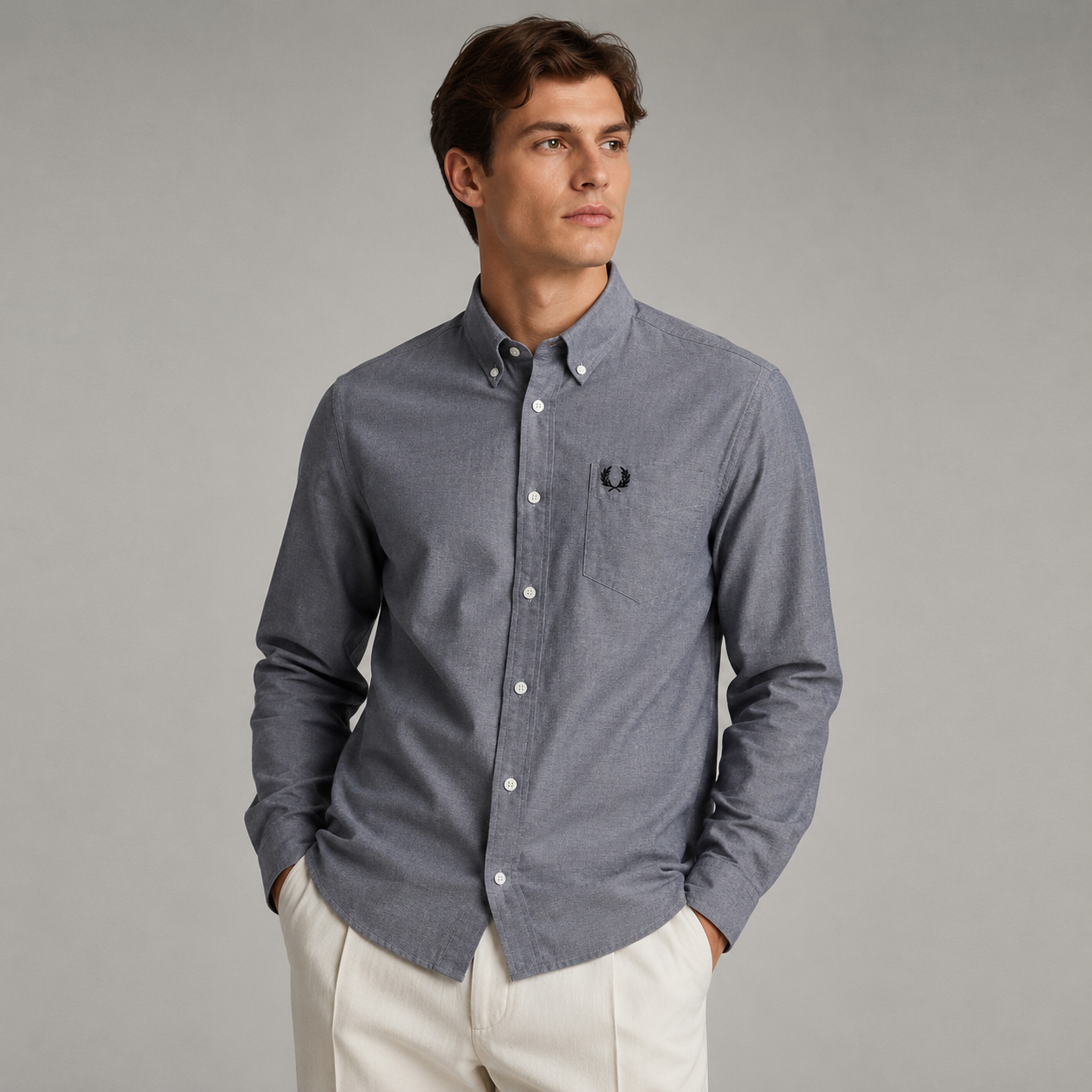 Fred Perry Men’s Long Sleeve Button-Down Shirt