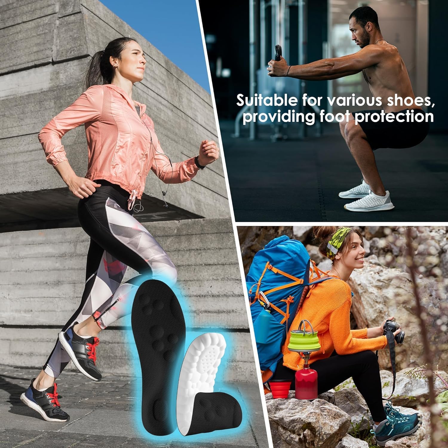 Unisex 4D Cushioned Arch Support Shoe Insoles