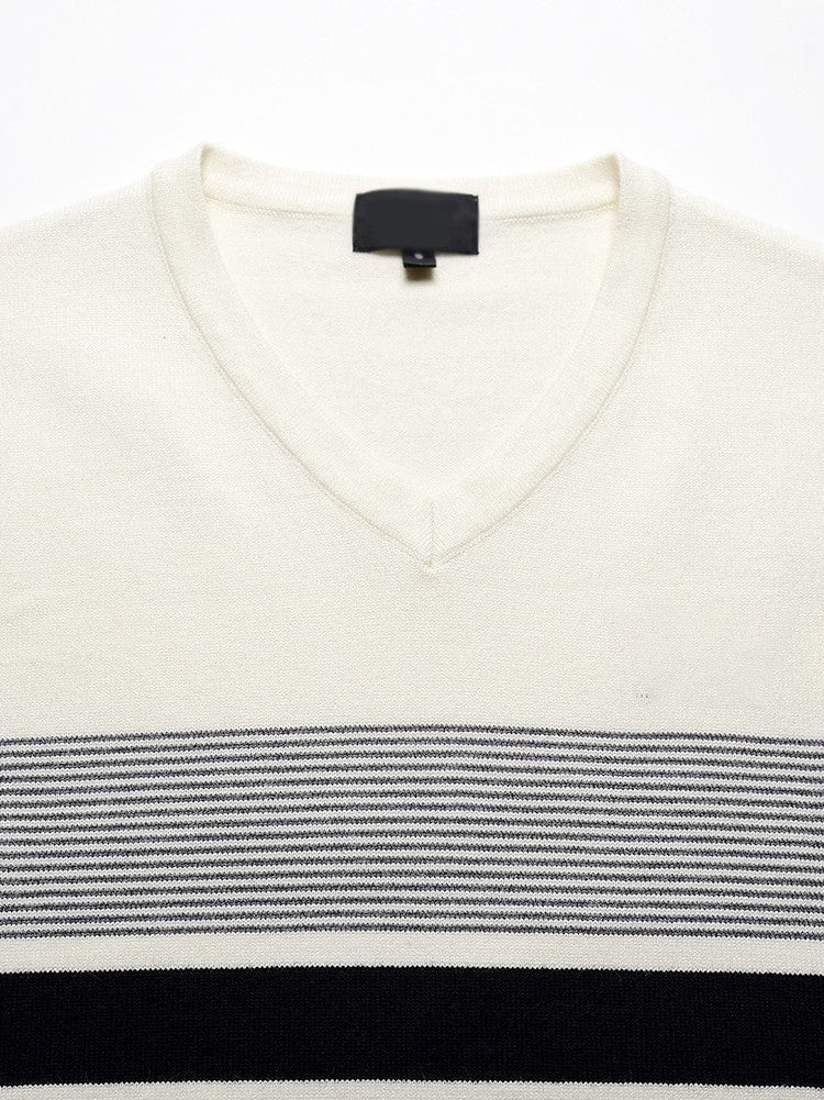 Golfario - Men's Breathable Crew-Neck Striped Golf Pullover View 5